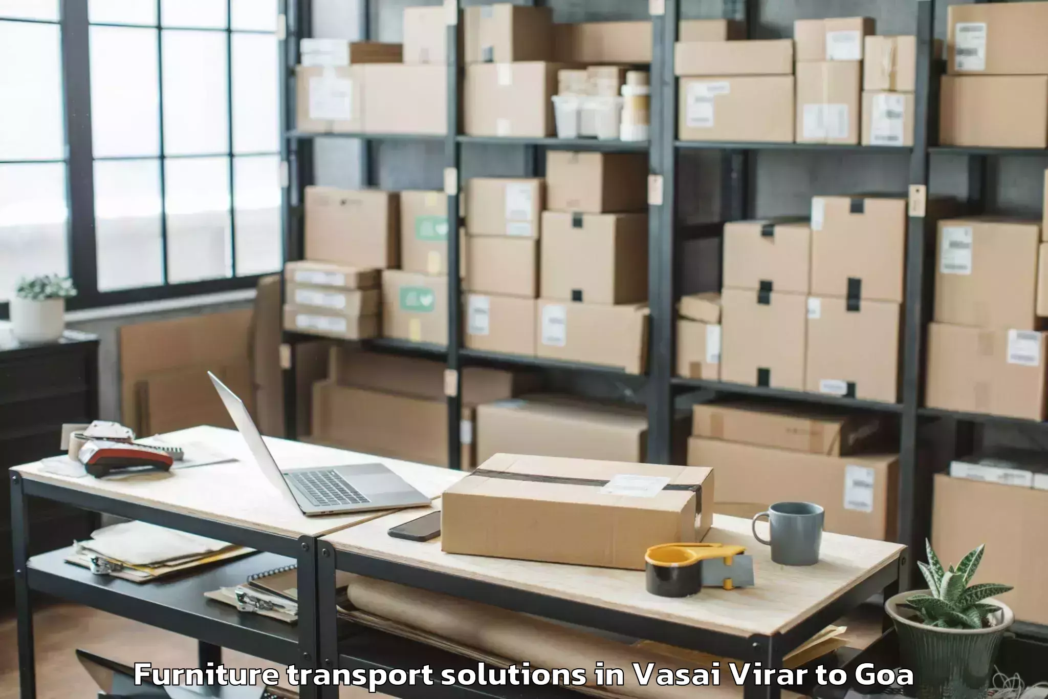 Quality Vasai Virar to Cuncolim Furniture Transport Solutions